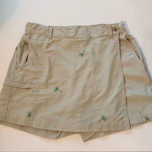 Columbia Women's Faux Wrap Skort PS Petite PFG Turtle Seashell Nylon Tan Skirt